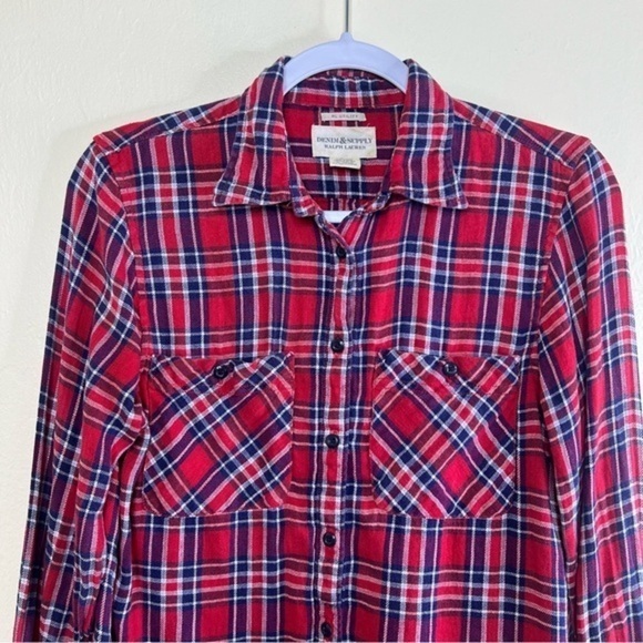 Ralph Lauren Denim & Supply Utility Shirt Size Womens Mediums Plaid Button Down - Picture 4 of 13